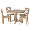 Modern Dining Table Set for 4,Round Table and 4 Kitchen Room Chairs,5 Piece Kitchen Table Set for Dining Room,Dinette,Br