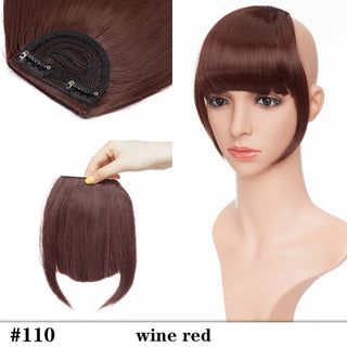 Buy wine-red HAIRRO 8&quot; Short Synthetic Bangs Heat Resistant Hairpieces Hair Women Natural Short Fake Hair Bangs Hair Clips on Bangs 24 Colors