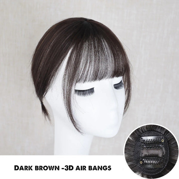 Thin 3D Air  Protein Filament Hair Bangs Straight Neat Bangs Clip in Human Hair Extensions Remy Hair Headband Hand-Made Bangs