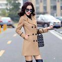 2021 Women Blends Woolens Overcoat Female Coat Autumn Winter Coats Jackets Women Plus Size Coat Women's Wool Coats Long Tops