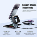 3 in 1 Portable Wireless Charger Stand Dock for Samsung Watch Apple Watch 8 7 for iPhone 14 13 12 Foldable Fast Charging Station