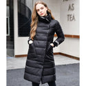 2022 Women Winter Coat Stand Collar White Duck Down Inner Women Light Long Jacket Coat Women Coat Casaco Feminino Parkas