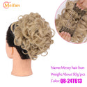 MEIFAN Synthetic Bride Messy Big Hair Bun Curly Chignon With Comb Clips in Hair Tail Cover Ponytail Extension Natural Fake Hair