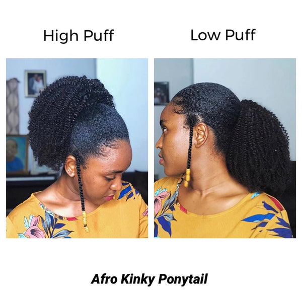 Riya Hair Drawstring Afro Kinky Curly Ponytail Human Hair Brazilian Clips in Remy Hair Extensions Pony Tail for Black Women