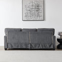 Living Room Sofa With Storage Dark Grey Corduroy