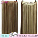 WTB Synthetic Long Straight 5 Clip in Hair Extensions 3/4 Full Head Hairpieces Natural Black to Grey Ombre Two Tones Fake Hair