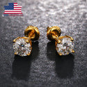 Local US Stock Women Jewelry Classic Screw Back 925 Sterling Silver 6.5mm 1ct VVS Moissanite Diamond Stud Earrings