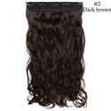 S-Noilite Synthetic 47Color 24Inch Long Wavy Women Clip in One Piece Hair Extensions Black Brown Fake Clip Hairpiece for Women