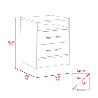 Nightstand Cartiz, Two Drawers - Light Oak