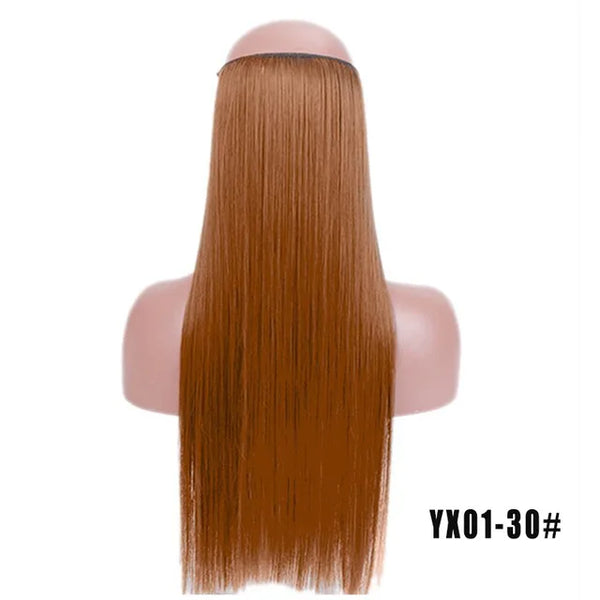 LUPU Synthetic Hair Extensions Invisible Fash Line No Clips in Hairpieces Natural Secret Wire Fake Hair High Temperture Fiber