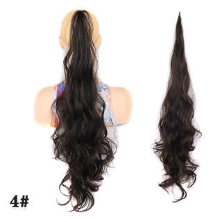 Buy 4 32inch Synthetic PonyTail Long Layered Flexible Wrap Around Fake Tail Hair Extensions Natural Curly Hairpiece for Women