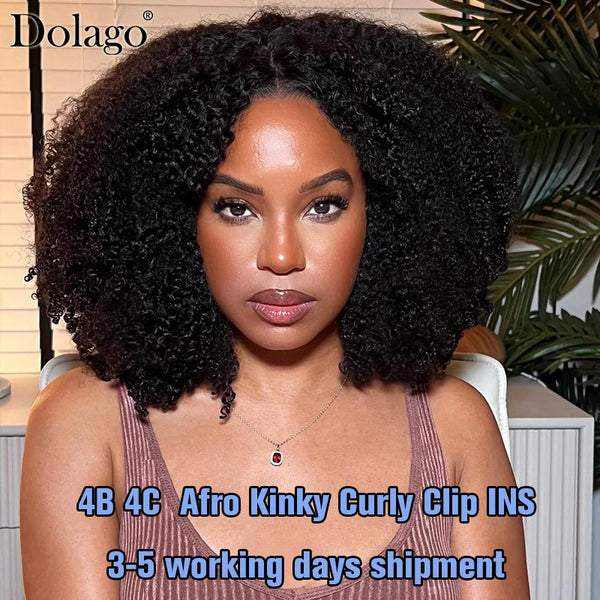 Kinky Curly Clip Ins 4B 4C Clip in Hair Extensions Human Hair Afro Kinky Curly Clip in Human Hair Extensions for Black Women