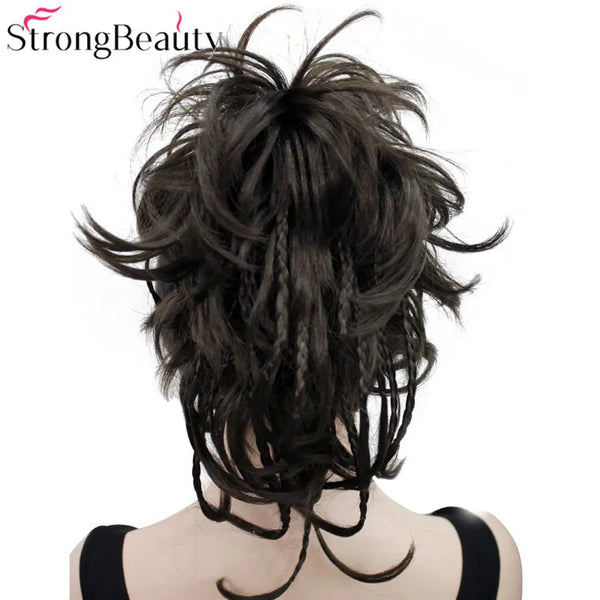 StrongBeauty Synthetic DIY Hair Red Blonde Brown Black Braid Drawstring Ponytail Clip in/on Hair Extensions Hairpieces 17Colors