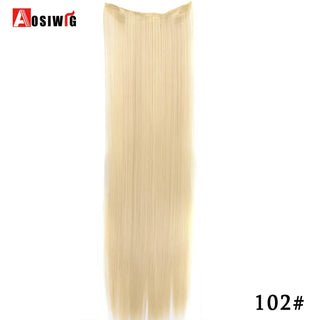 Buy 102 AOSIWIG Long Straight Natural Fake Hairpieces Black Brown Color  High Temperture Synthetic 5 Clip in Hair Extensions for Women