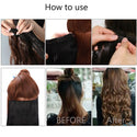 S-Noilite Synthetic 47Color 24Inch Long Wavy Women Clip in One Piece Hair Extensions Black Brown Fake Clip Hairpiece for Women