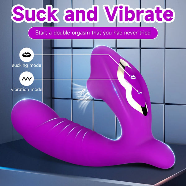 Dildo Vibrator for Women Sucking Vibrators G Spot Clit Stimulation Vibration Tongue Oral Nipple Sucker Adult Sex Toys for Women