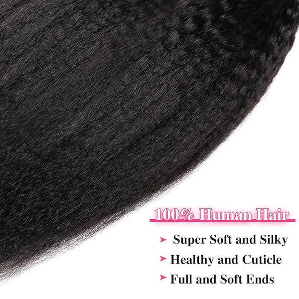 Kinky Straight Human Hair Clip in Extensions Head Clip Ins for Women 100% Unprocessed Brazilian Virgin Human Hair 12-26 Inches