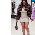 MAOMAOKONG 2023 Trend New Real Fur Coat Natural Fox Fur Women's Winter Coats Short Jackets Female Clothing Vests Fashion