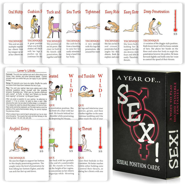 Erotic Games Sexual Positions Play Paper Cards a Year of Sex for Adult Sexy Game Cards Sets for Couple Game Sex Postion Sex Toys