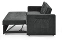 Loveseats Sofa Bed With Pull-Out Bed,Adjsutable Back and Two Arm Pocket,Black (54.5"x33"x31.5")