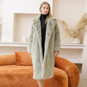 New Women Long Loose Winter Faux Fur Coat Soft Women Street Style Faux Leather Coats