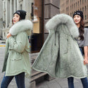 2021 New Cotton Thicken Warm Winter Jacket Coat Women Casual Parka Winter Clothes Fur Lining Hooded Parka Mujer Coats