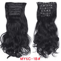 16 Clips Clip in Hair Extension Long Synthetic Hair Heat Resistant Hairpiece Natural Wavy Ombre Hair Piece 6Pcs/Set 20Inch LIHUI