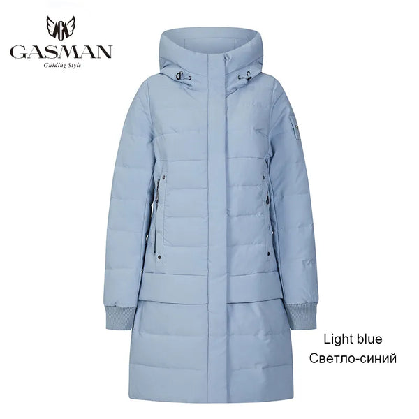 GASMAN Collection Hooded Warm Winter Coats Women High Quality Parka Long Coat Thick Jackets Female Winter Windproof Jackets 1820