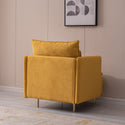 Modern Fabric Accent Armchair,upholstered Single Sofa Chair,Yellow Cotton Linen-30.7''