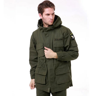 Buy army-green Classic M65 Jacket Men&#39;s Windbreaker Coat Multiple Pockets Pure Cotton Trench Men&#39;s Clothing Winter Fleece Jacket Coats A2F802