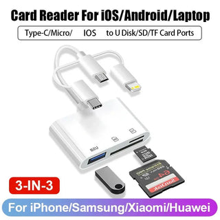 Buy 3-in-3-adapter 8 in 1 SD Card Reader