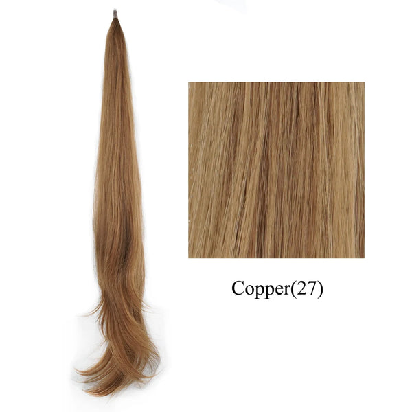 Soowee Long Layered Ponytail Synthetic Hair Extension Blonde Pony Tail Flexible Hair Ponytails Hairpieces