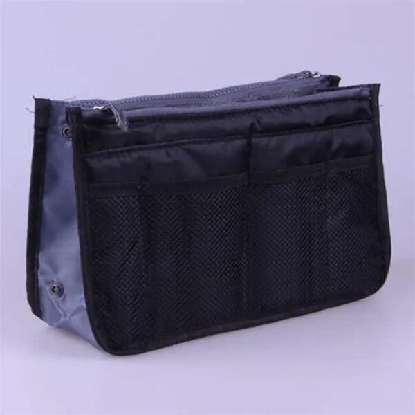 Nylon Cosmetic Bags for Women Tote Insert Double Zipper Makeup Bag Toiletries Storage Bag Girl Outdoors Travel Make Up Organizer