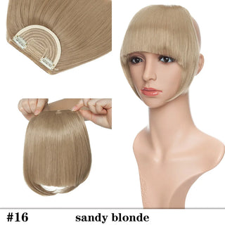 Buy sandy-blonde HAIRRO 8&quot; Short Synthetic Bangs Heat Resistant Hairpieces Hair Women Natural Short Fake Hair Bangs Hair Clips on Bangs 24 Colors