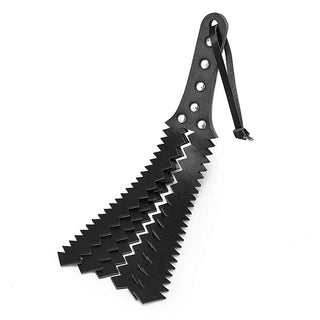 Buy black Flogger SM Slave BDSM Sex Game Leather Saw Shaped Flog Spank Pillory Adult Sex Toys Fetish Kinky Sex Toys Spanking Whips Paddle