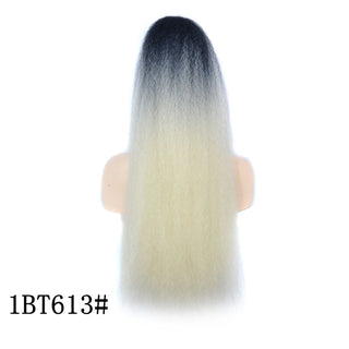 Buy 1bt613 22 Inch Afro Long Straight Drawstring Ponytail Synthetic Yaki Hair Bun Pony Tail Clip in Hair Extensions for Black Women