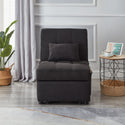 Living Room Bed Room Furniture With Black Linen Fabric Recliner Chair Bed