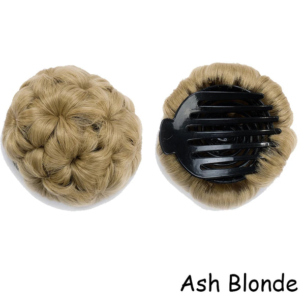 BENEHAIR 65g Curly Chignon Clip in Hair Extension Donut Chignon Hair Bun Hairpiece for Women Synthetic High Temperature Hair