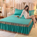 Bed Dress Sets Lace Bed Sheet Pillow Cases 3 Pieces/Set Set for King/Queen Double Size Bed Top Fashion Flower Bedding Set