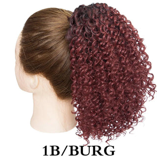 Buy 1b-burg HAIRRO Drawstring Puff Ponytail Afro Kinky Curly Hair Extension Synthetic Clip in Pony Tail African American Hair Extension