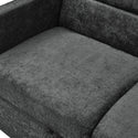 Loveseats Sofa Bed With Pull-Out Bed,Adjsutable Back and Two Arm Pocket,Black (54.5"x33"x31.5")