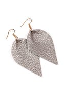 Teardrop Shape Genuine Leather Earrings