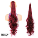 32inch Synthetic PonyTail Long Layered Flexible Wrap Around Fake Tail Hair Extensions Natural Curly Hairpiece for Women