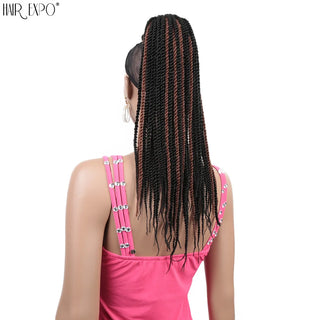 Buy p1b30 20Inch Box Braid Ponytail Synthetic Ponytail Hair Extensions Ombre Afro Hairpieces Two-Strand Drawstring Ponytail Hair Expo City