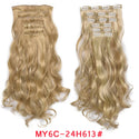 Clip in Hair Extension 20Inch 16 Clips Long Synthetic Hair Heat Resistant Hairpiece Natural Wavy Ombre Hair Piece 6Pcs/Set LIHUI