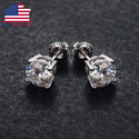 Local US Stock Luxury 7.5mm 1.5ct Women  White Gold Plated 925 Sterling Silver  VVS Moissanite Stud Earrings