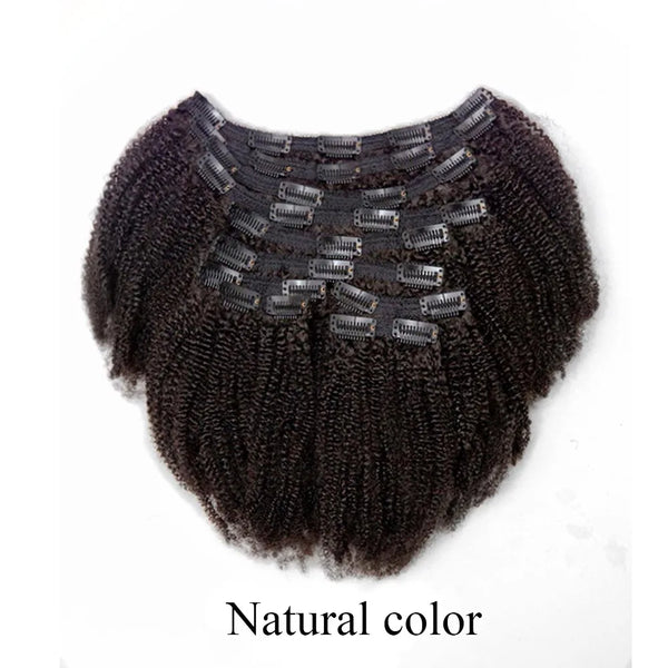 T1B427 Ombre Color Clip in Human Hair for Black Women Extensions 3C 4A Afro Kinky Curly Clip Ins 8 Pieces and 120g/Set Remy Hair