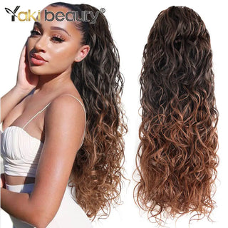 Buy hera-1b-30 Long Kinky Curly Ponytail Synthetic Drawstring Ponytail 24/30/32Inch Chip-In Hair Extension Organic Clip-In Overhead Ponytail