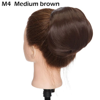 Buy medium-brown HAIRRO Synthetic Bride Hair Bun Donut Chignon Hair Piece Extension for Women Headwear Hair Bun for Wedding