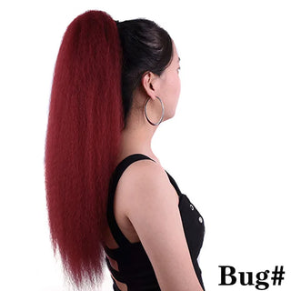 Buy bug 22inch Drawstring Ponytail Synthetic Long Afro Kinky Straight Fake Ponytail Wig Hairpiece for Women Clip in Hair Extension